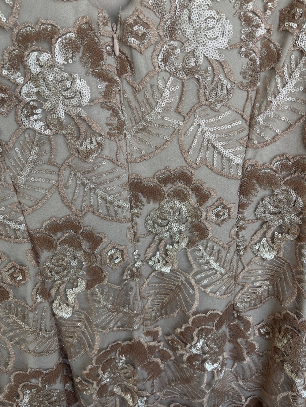Alex Evenings Rose Gold Lace Sequin Sheath Midi Dress 14 NWT - Picture 12 of 15